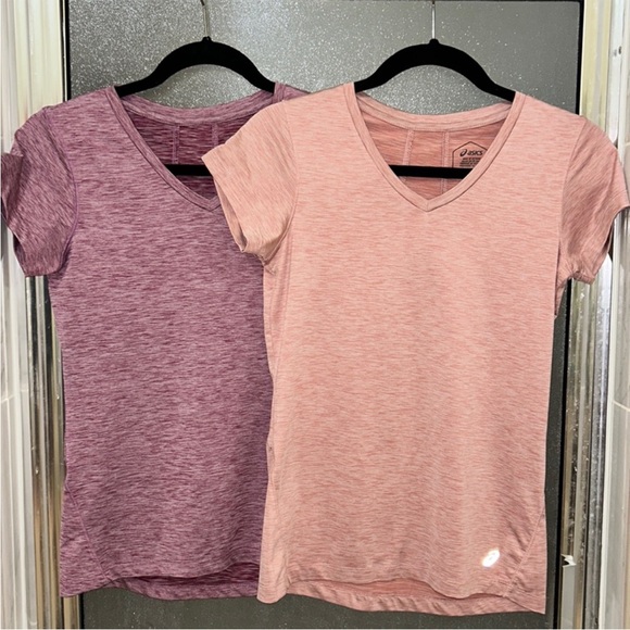 2 pieces NWOT ASICS Pink Workout tees - Picture 1 of 11